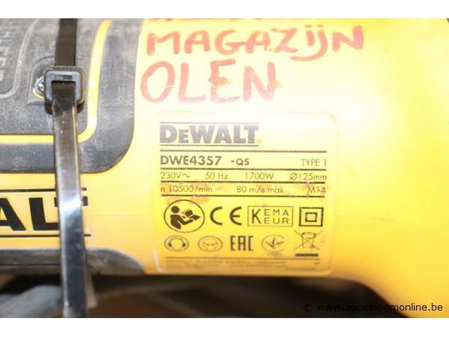 Haakse slijptol dewalt dwe4357-qs - afbeelding 3 van  3