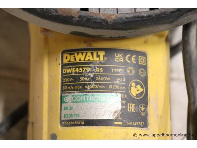Haakse slijptol dewalt dwe4579-qs, 230mm - afbeelding 3 van  3