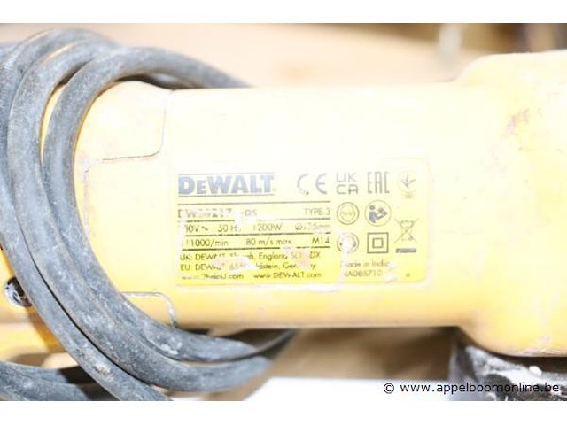 Haakse slijptol dewalt w4217-qs, 1200w - afbeelding 3 van  3