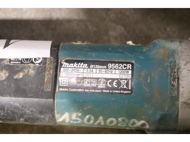 Haakse slijptol makita 9562cr - afbeelding 3 van  3