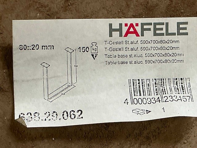 Häfele t tafelonderstel (6x) - afbeelding 2 van  3
