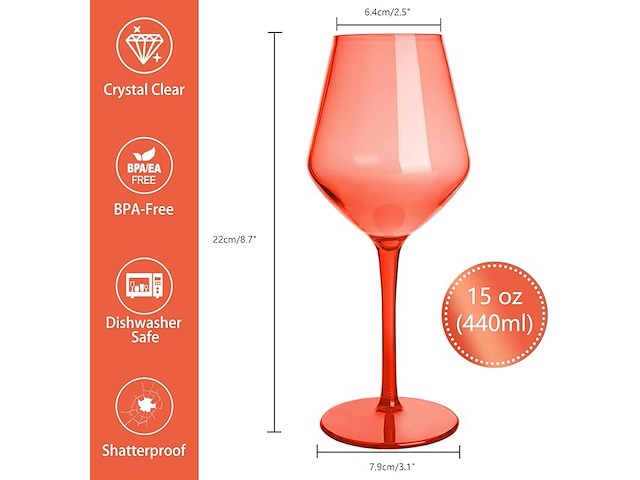 Hahashow kleurrijke wijnglazen - afbeelding 3 van  3
