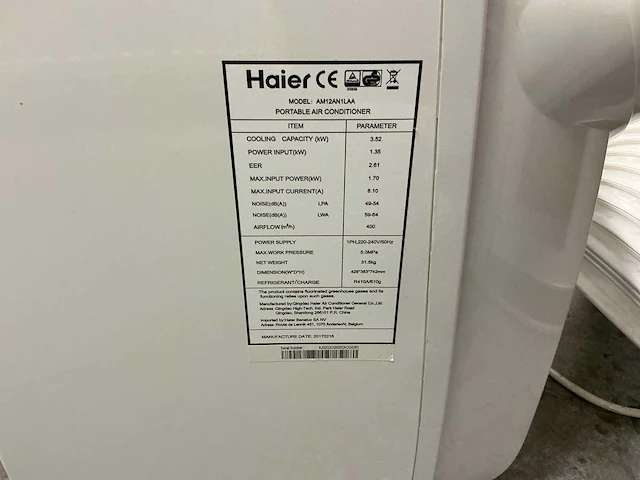 Haier am12an1laa mobiele airco - afbeelding 4 van  4