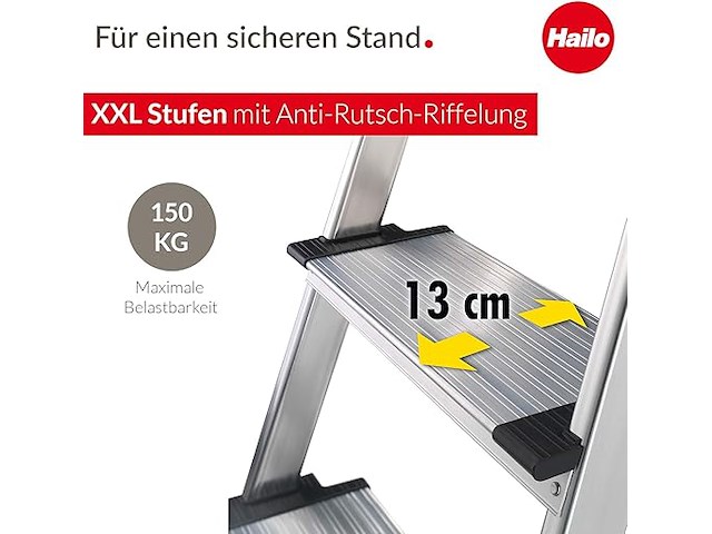 Hailo 4-trapsladder - afbeelding 2 van  4