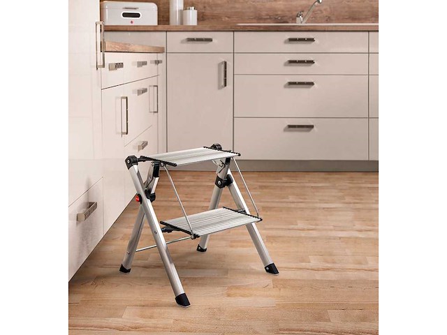 Hailo mini comfort 2-step opvouwbare, antislipbare aluminium trede - afbeelding 1 van  8
