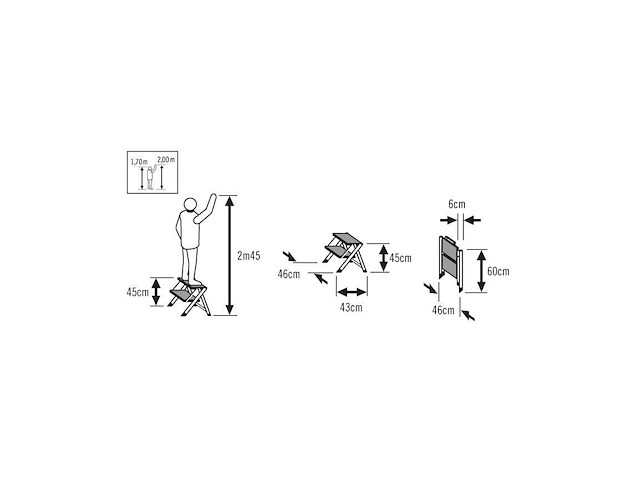 Hailo mini comfort 2-step opvouwbare, antislipbare aluminium trede - afbeelding 8 van  8