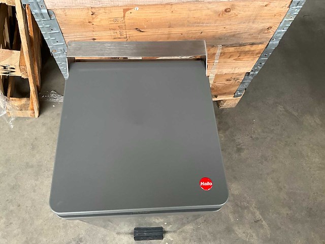 Hailo profiline kickbin afvalbak 60 liter grijs - afbeelding 2 van  6