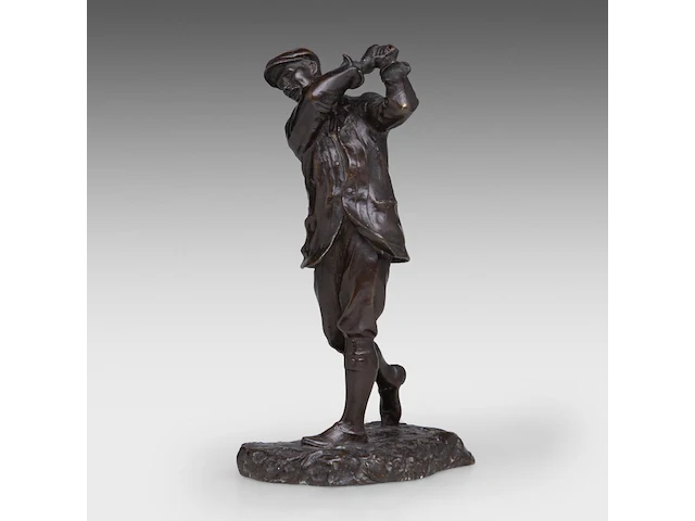 Hal ludlow (1861-1925), 'harry vardon, english champion golfer, patinated bronze 23.5 cm. (9 1/4 in.) - afbeelding 2 van  9
