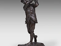 Hal ludlow (1861-1925), 'harry vardon, english champion golfer, patinated bronze 23.5 cm. (9 1/4 in.) - afbeelding 2 van  9