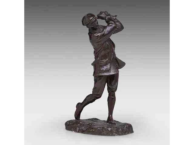 Hal ludlow (1861-1925), 'harry vardon, english champion golfer, patinated bronze 23.5 cm. (9 1/4 in.) - afbeelding 6 van  9