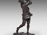 Hal ludlow (1861-1925), 'harry vardon, english champion golfer, patinated bronze 23.5 cm. (9 1/4 in.) - afbeelding 6 van  9