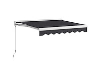 Halfcassette intrekbaar elektrisch/handgeschakeld luifel, afstandsbediening, aluminium frame, 2,5 x 2 m, grijs - afbeelding 7 van  9