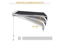 Halfcassette intrekbaar elektrisch/handgeschakeld luifel, afstandsbediening, aluminium frame, 2,5 x 2 m, grijs - afbeelding 5 van  8
