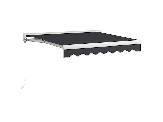 Halfcassette intrekbaar elektrisch/handgeschakeld luifel, afstandsbediening, aluminium frame, 2,5 x 2 m, grijs - afbeelding 7 van  8