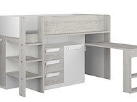 Halfhoogslaper beau 90x200 met bureau - wit - afbeelding 4 van  7
