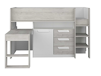 Halfhoogslaper beau 90x200 met bureau - wit - afbeelding 7 van  7