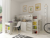 Halfhoogslaper beau 90x200 met bureau - wit - afbeelding 1 van  7