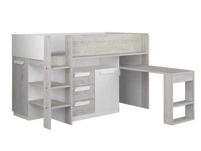 Halfhoogslaper beau 90x200 met bureau - wit - afbeelding 4 van  7