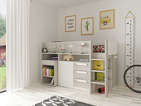 Halfhoogslaper beau 90x200 met bureau - wit - afbeelding 2 van  7