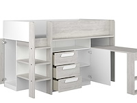 Halfhoogslaper beau 90x200 met bureau - wit - afbeelding 5 van  7
