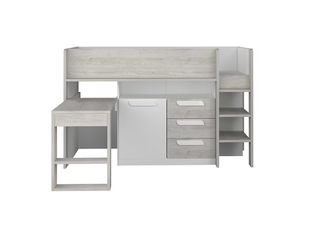 Halfhoogslaper beau 90x200 met bureau - wit - afbeelding 7 van  7