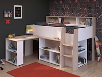 Halfhoogslaper duffy 90x200cm met bureau - wit / eikdecor - afbeelding 5 van  7
