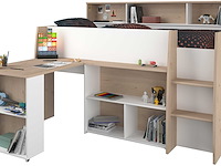 Halfhoogslaper duffy 90x200cm met bureau - wit / eikdecor - afbeelding 7 van  7