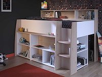 Halfhoogslaper duffy 90x200cm met bureau - wit / eikdecor - afbeelding 4 van  7