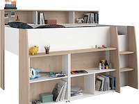Halfhoogslaper duffy 90x200cm met bureau - wit / eikdecor - afbeelding 6 van  7