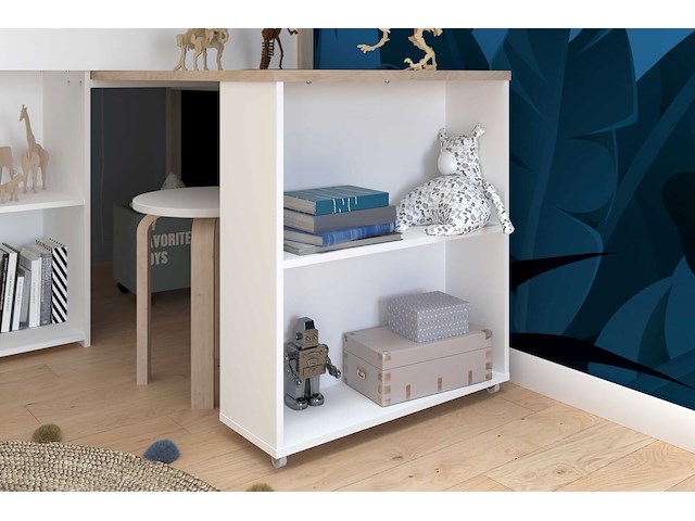 Halfhoogslaper met bureau moscon 90x200 - wit/eik - afbeelding 4 van  7