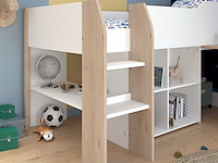 Halfhoogslaper met bureau moscon 90x200 - wit/eik - afbeelding 5 van  7