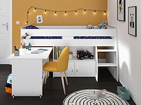 Halfhoogslaper met bureau upside down 90x200 - wit - afbeelding 1 van  7
