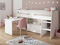 Halfhoogslaper met bureau upside down 90x200 - wit - afbeelding 2 van  7