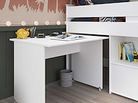 Halfhoogslaper met bureau upside down 90x200 - wit - afbeelding 4 van  7