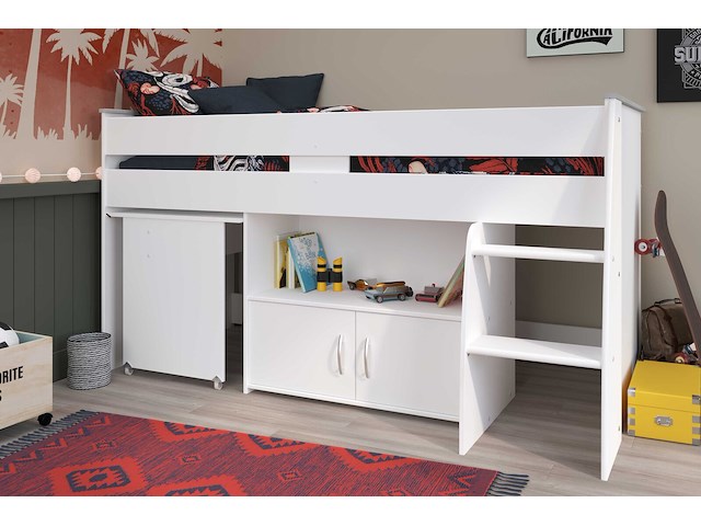 Halfhoogslaper met bureau upside down 90x200 - wit - afbeelding 6 van  7