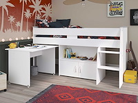 Halfhoogslaper met bureau upside down 90x200 - wit - afbeelding 7 van  7