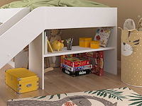Halfhoogslaper met glijbaan tobo 90x200 - eik/wit - afbeelding 3 van  7