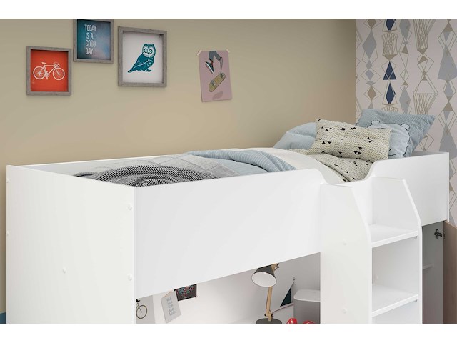 Halfhoogslaper neda 90x200cm - wit/eik decor - afbeelding 5 van  7