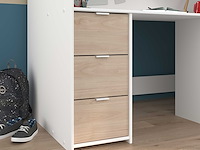 Halfhoogslaper neda 90x200cm - wit/eik decor - afbeelding 6 van  7