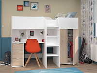 Halfhoogslaper neda 90x200cm - wit/eik decor - afbeelding 7 van  7