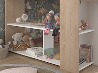 Halfhoogslaper shelby - 90x200 - met bureau en opbergruimte - wit/eikdecor - afbeelding 2 van  7