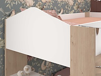 Halfhoogslaper shelby - 90x200 - met bureau en opbergruimte - wit/eikdecor - afbeelding 3 van  7