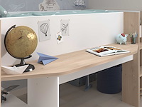 Halfhoogslaper shelby - 90x200 - met bureau en opbergruimte - wit/eikdecor - afbeelding 6 van  7