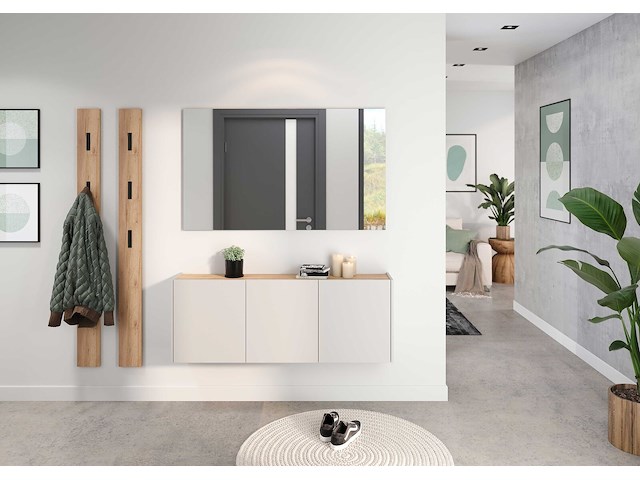Halkast lydia - 138x25x52cm - 3 deuren - kasjmier/eikdecor - afbeelding 3 van  6