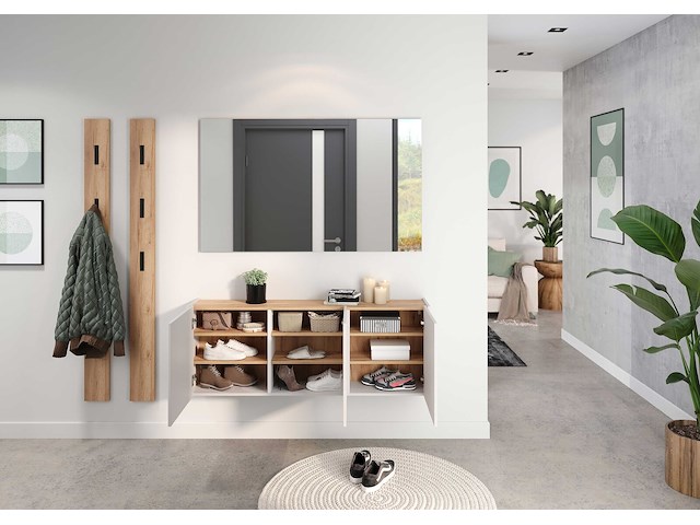 Halkast lydia - 138x25x52cm - 3 deuren - kasjmier/eikdecor - afbeelding 4 van  6