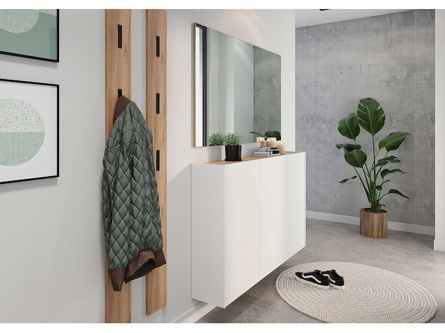 Halkast lydia - 138x25x87cm - 3 deuren - wit/eikdecor - afbeelding 4 van  7