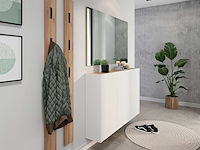 Halkast lydia - 138x25x87cm - 3 deuren - wit/eikdecor - afbeelding 4 van  7