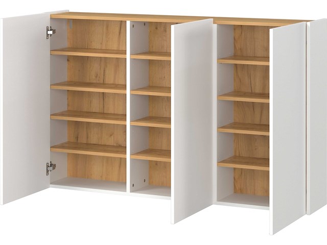 Halkast lydia - 138x25x87cm - 3 deuren - wit/eikdecor - afbeelding 6 van  7