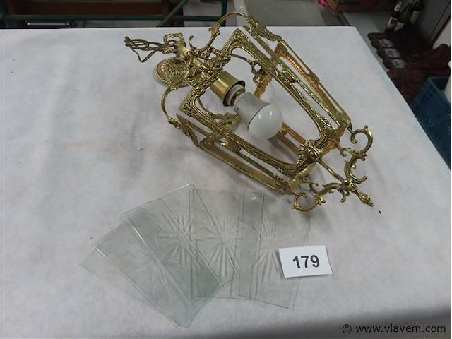 Hallustertje messing, glaasjes kompleet - afbeelding 1 van  3