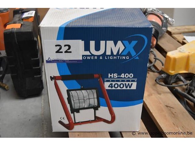Halogeen bouwlamp, lumx, hs-400, 400w, werking niet gekend - afbeelding 1 van  3